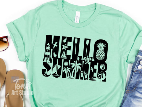 Hello Summer SVG | Summer Svg Files | Beach Svg | Summer Vibes Svg Png | Vacation Svg | Summer Time Svg | Cricut Svg | Silhouette Cut Files SVG TonisArtStudio 