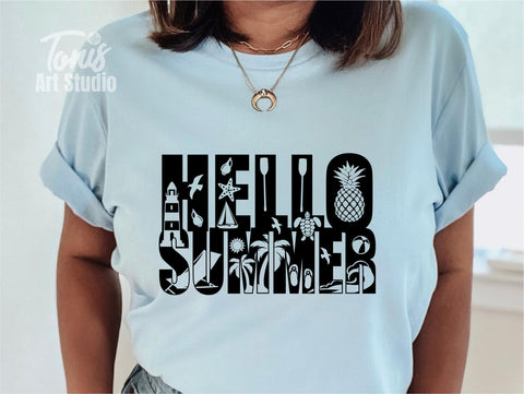 Hello Summer SVG | Summer Svg Files | Beach Svg | Summer Vibes Svg Png | Vacation Svg | Summer Time Svg | Cricut Svg | Silhouette Cut Files SVG TonisArtStudio 