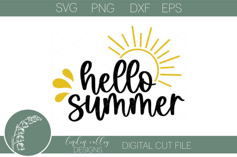 Hello Summer SVG-Summer SVG-Sunshine SVG SVG Linden Valley Designs 
