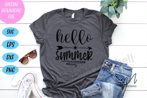 Hello summer svg, summer t shirt, summer mug svg, SVG Isabella Machell 