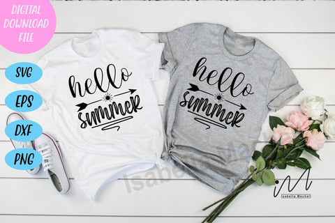 Hello summer svg, summer t shirt, summer mug svg, SVG Isabella Machell 