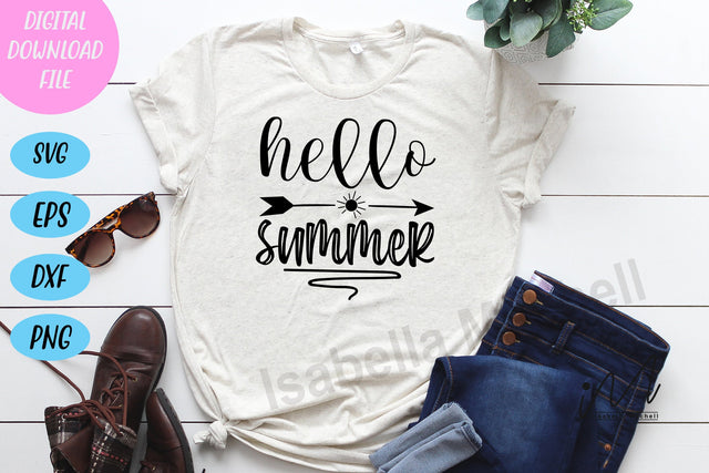 Hello summer svg, summer t shirt, summer mug svg, SVG Isabella Machell 