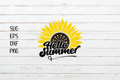 Hello summer svg, Sunflower saying svg SVG SmmrDesign 