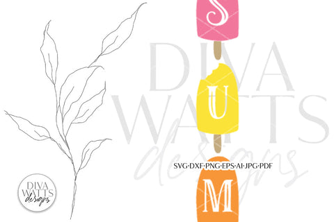Hello Summer SVG | Vertical Porch Ice Cream Pop Design SVG Diva Watts Designs 