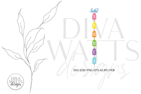 Hello Summer SVG | Vertical Porch Ice Cream Pop Design SVG Diva Watts Designs 