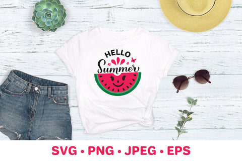 Hello summer SVG. Watermelon SVG. Round door sign SVG LaBelezoka 