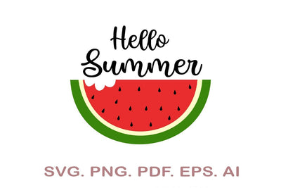 Hello Summer SVG, Watermelon SVG, Summer Quote SVG SVG MagicDesignUS 