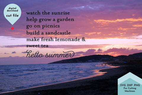 Hello Summer Things SVG Cut File SVG Lettershapes 