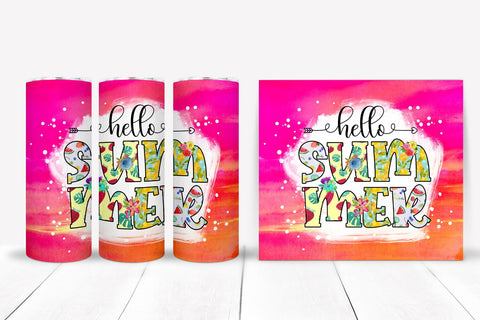 Hello Summer Tumbler Sublimation I 20 Oz Summer Tumbler Sublimation Happy Printables Club 