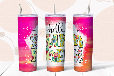 Hello Summer Tumbler Sublimation I 20 Oz Summer Tumbler Sublimation Happy Printables Club 