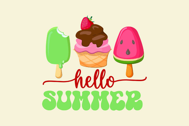 Hello Summer Vacation Ice Cream Popsicle Sublimation Rupkotha 