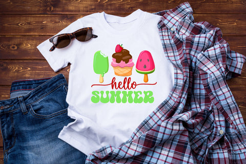 Hello Summer Vacation Ice Cream Popsicle Sublimation Rupkotha 