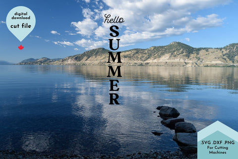 Hello Summer Vertical Porch Sign SVG Cut File SVG Lettershapes 