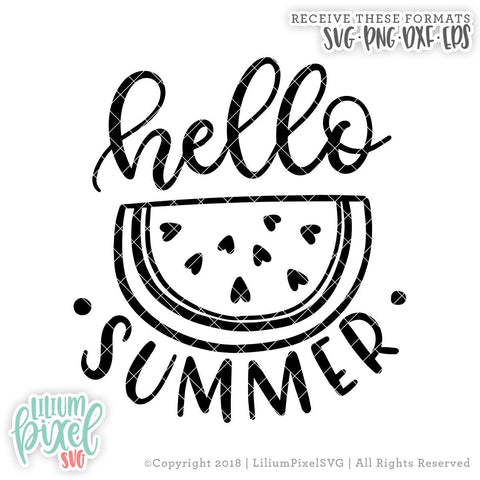 Hello Summer Watermelon SVG Lilium Pixel SVG 