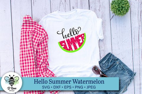 Hello Summer Watermelon SVG SVG B Renee Design 