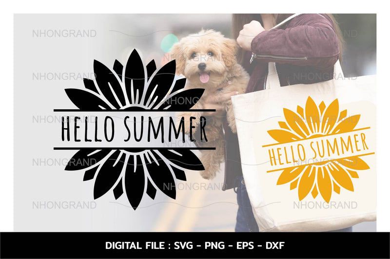 hello summer with sunflower Svg, t-shirt, Cricut Files, svg, png, eps, dxf, Instant Download SVG nhongrand 