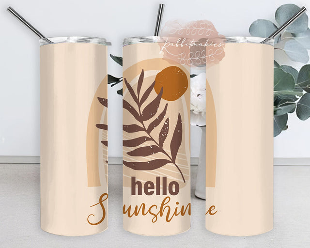 Hello Sunshine 20oz Tumbler Png, Boho Rainbow Tumbler Design, Boho Sun Tumbler Template, Sunshine Sublimation Design, Instant Download Sublimation Rabbitmakies 