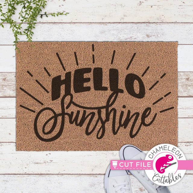 Hello Sunshine - doormat - Spring - SVG SVG Chameleon Cuttables 
