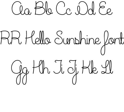Hello Sunshine Font Font Rivka’s Renditions 