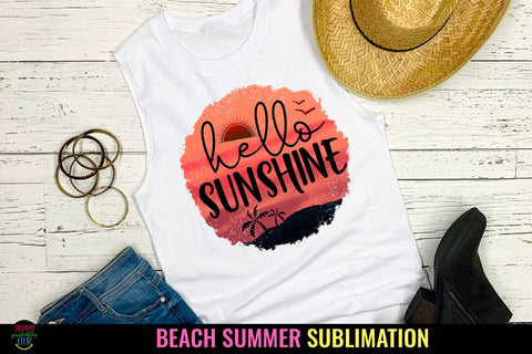 Hello Sunshine I Summer Sublimation I Beach Sublimation Sublimation Happy Printables Club 