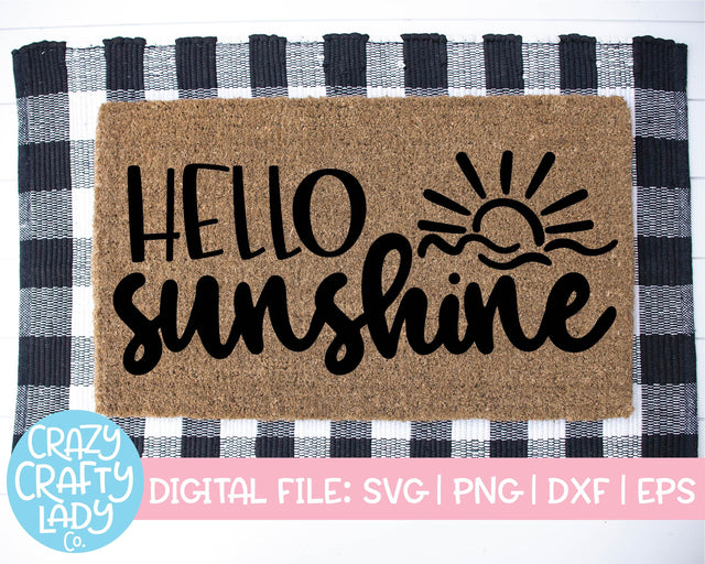 Hello Sunshine | Summer SVG Cut File SVG Crazy Crafty Lady Co. 