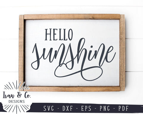Hello Sunshine SVG Files | Summer Sign | Summer | Sunshine | Farmhouse SVG (922717692) SVG Ivan & Co. Designs 