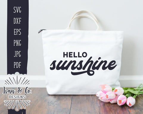 Hello Sunshine Svg Files, Summer Svg, Beach Svg, Camping Svg, Hello Summer, Cricut Svg, Silhouette Designs, Digital Cut Files, JPG DXF PNG (790656483) SVG Ivan & Co. Designs 