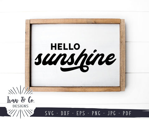Hello Sunshine Svg Files, Summer Svg, Beach Svg, Camping Svg, Hello Summer, Cricut Svg, Silhouette Designs, Digital Cut Files, JPG DXF PNG (790656483) SVG Ivan & Co. Designs 