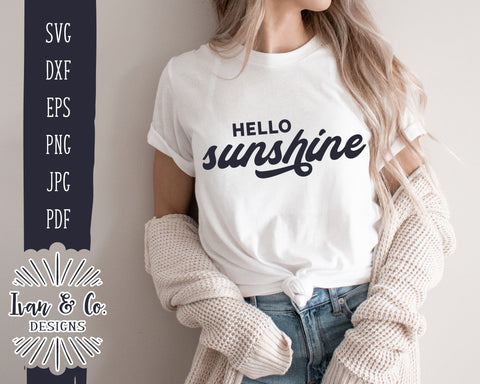 Hello Sunshine Svg Files, Summer Svg, Beach Svg, Camping Svg, Hello Summer, Cricut Svg, Silhouette Designs, Digital Cut Files, JPG DXF PNG (790656483) SVG Ivan & Co. Designs 