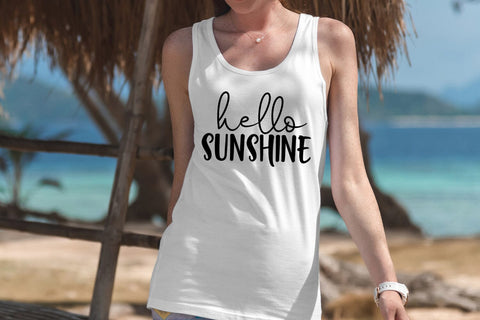 Hello Sunshine SVG I Beach SVG I Summer SVG I Cut File SVG Happy Printables Club 