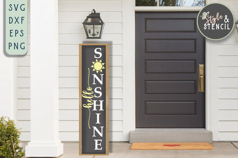 Hello Sunshine SVG | Porch Sign | Summer SVG Style and Stencil 
