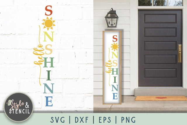 Hello Sunshine SVG | Porch Sign | Summer SVG Style and Stencil 