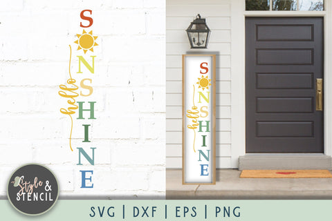 Hello Sunshine SVG | Porch Sign | Summer SVG Style and Stencil 