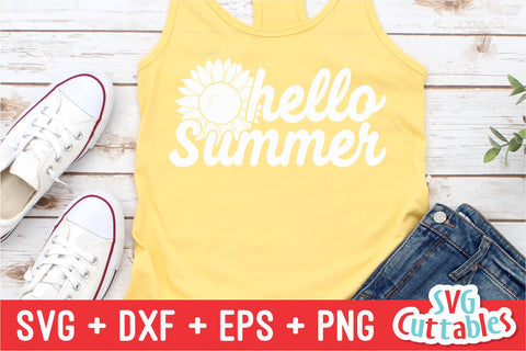 Hello Sunshine svg - Summer Cut File - Beach - Quote - svg - svg - dxf - eps - png - Silhouette - Cricut - Digital File SVG Svg Cuttables 
