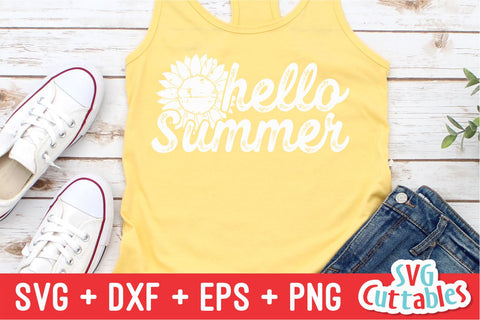 Hello Sunshine svg - Summer Cut File - Beach - Quote - svg - svg - dxf - eps - png - Silhouette - Cricut - Digital File SVG Svg Cuttables 