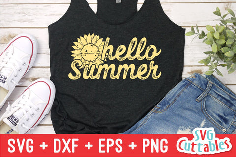 Hello Sunshine svg - Summer Cut File - Beach - Quote - svg - svg - dxf - eps - png - Silhouette - Cricut - Digital File SVG Svg Cuttables 