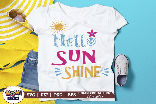 Hello sunshine svg, Summer svg, Beach svg, Png, Dxf SVG Wowsvgstudio 
