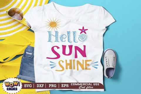Hello sunshine svg, Summer svg, Beach svg, Png, Dxf SVG Wowsvgstudio 