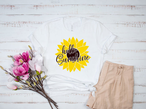 Hello sunshine svg, sunflower svg, SVG SmmrDesign 