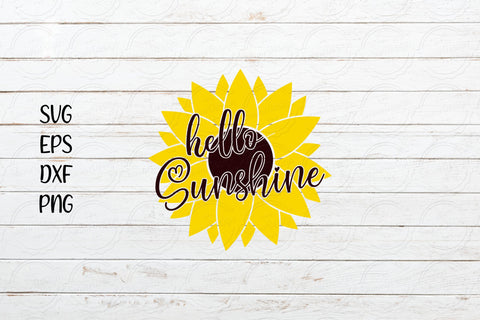 Hello sunshine svg, sunflower svg, SVG SmmrDesign 