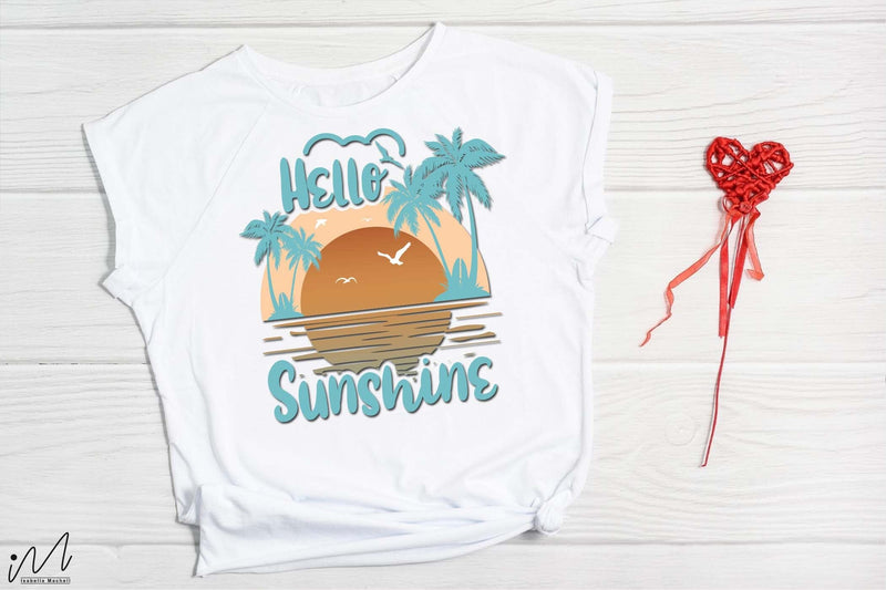 Hello sunshine svg, Sunshine svg, Summer vibes svg, Summer t shirt svg, Vacation Svg, Ocean Svg Svg, Beach Svg, Beach t shirt svg, Summer mug svg, Beach time svg, Summer Cut Files, Hello summer svg, Lake time SVG Isabella Machell 