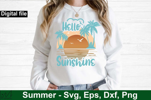 Hello sunshine svg, Sunshine svg, Summer vibes svg, Summer t shirt svg, Vacation Svg, Ocean Svg Svg, Beach Svg, Beach t shirt svg, Summer mug svg, Beach time svg, Summer Cut Files, Hello summer svg, Lake time SVG Isabella Machell 