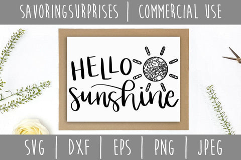 Hello Sunshine Zentangle Mandala SVG SavoringSurprises 