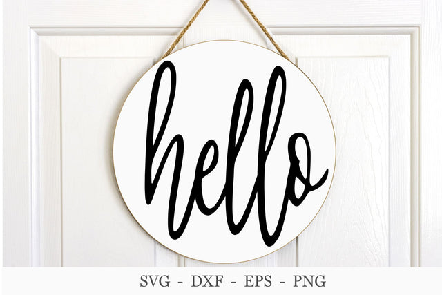 Hello SVG - Farmhouse Sign SVG - Welcome Hello Cut File SVG Chamsae Studio 