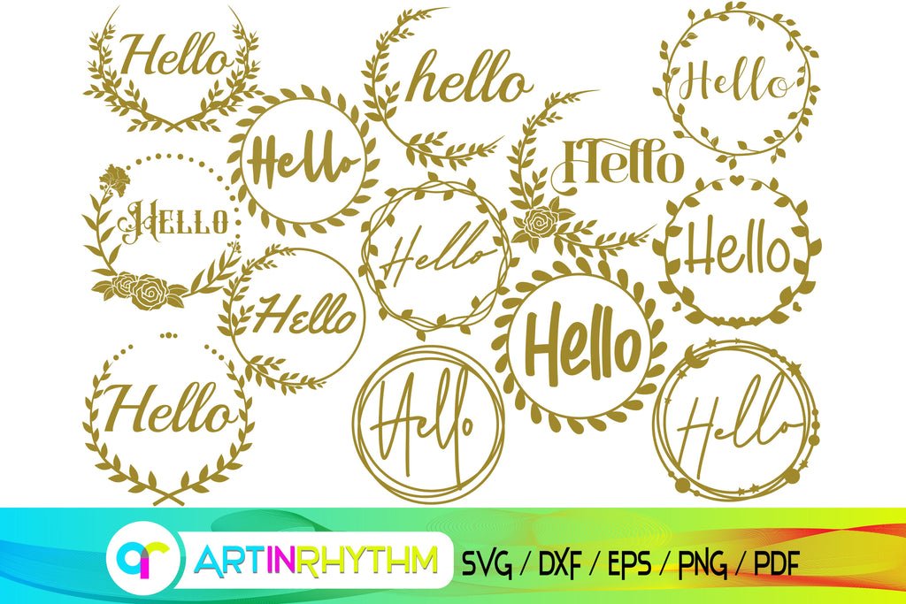hello svg, hello svg bundle, printable greeting card - So Fontsy