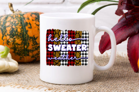 Hello sweater weather Sublimation PNG, Vintage Autumn Sublimation Design Sublimation Regulrcrative 