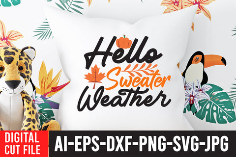 Hello Sweater Weather SVG Cut File SVG BlackCatsMedia 