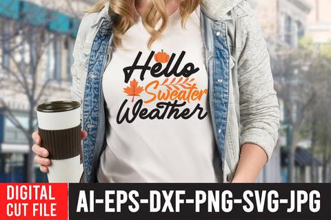 Hello Sweater Weather SVG Cut File SVG BlackCatsMedia 