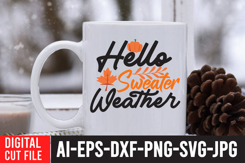 Hello Sweater Weather SVG Cut File SVG BlackCatsMedia 