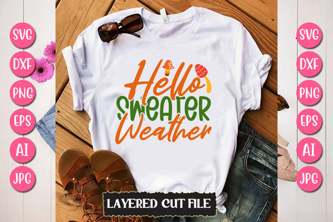 Hello Sweater Weather SVG Cut File SVG Newmockups 
